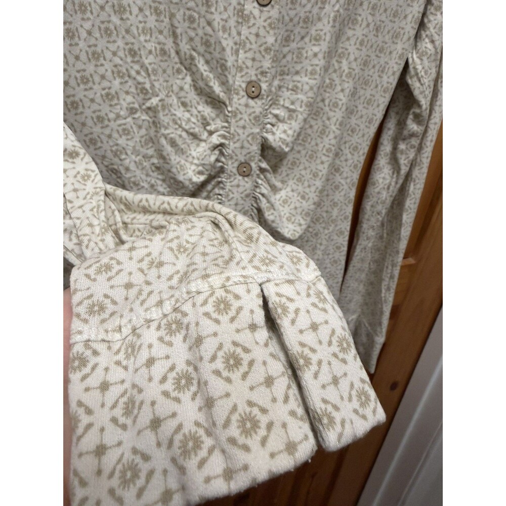 Free People Shayla Tan Mini Dress Size M Long Sleeve Button Up - Picture 5 of 11